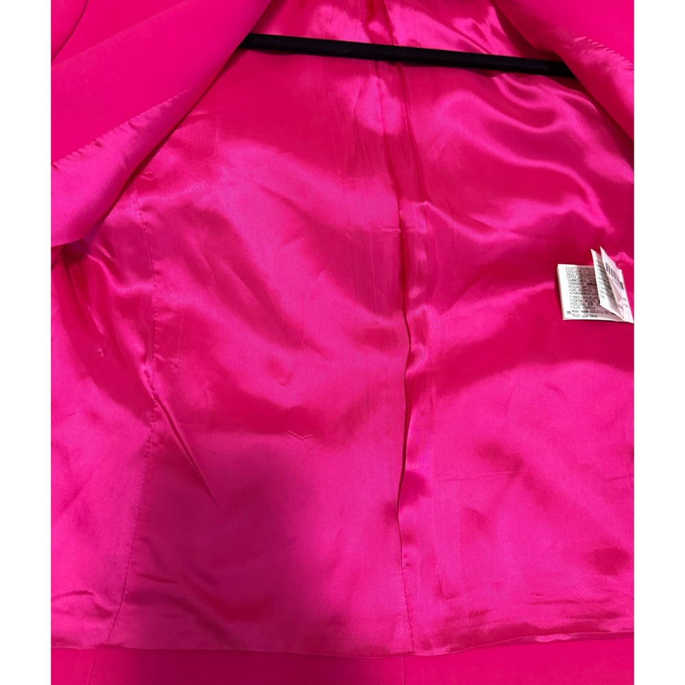 Zara Feather Cuff Blazer Fuschia Avant Garde Women's Oversized XS Barbie NWOT - Picture 7 of 8